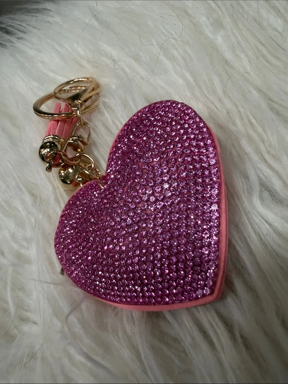 Heart Crystal Keychain - Pink